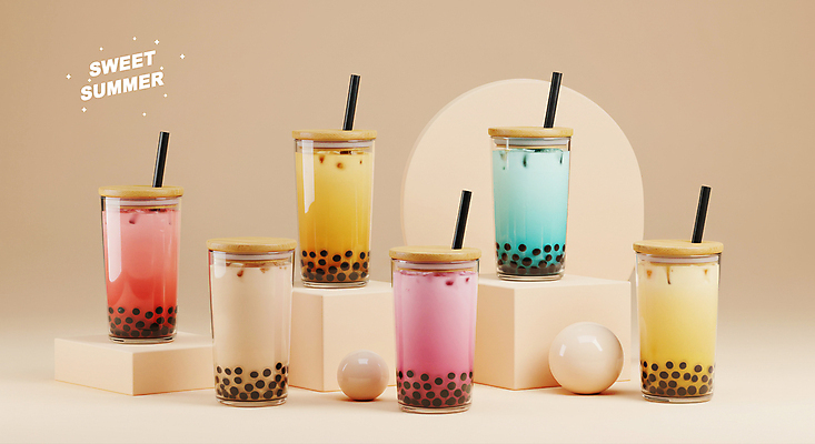 PSD 편집이미지 포스터 잔 빨대 사람없음 여름 카페 다양 원형 구슬 메뉴 냉음료 시즌상품 신상품 포디움 버블티 타피오카펄 이미지편집 도형 식기 계절 음료 다수 상점 무대 상품 파일형식