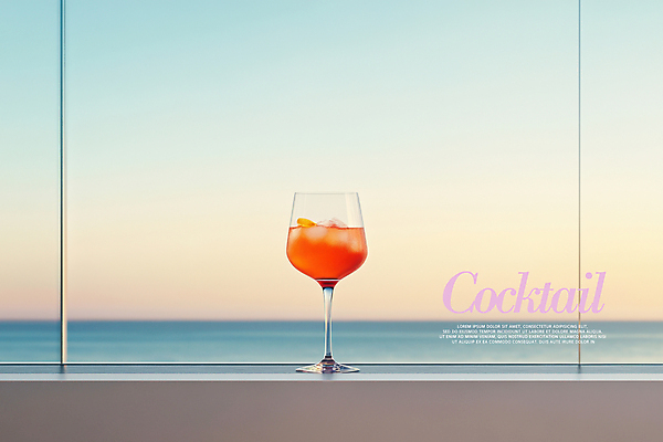 PSD 편집이미지 음료 창문 하늘 휴가 풍경 사람없음 노을 얼음 칵테일 시원함 칵테일잔 냉음료 수평선 이미지편집 자연요소 술잔 주류 파일형식