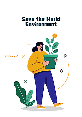 전신 여자 화분 일러스트 한명 들기 성인 자연보호 환경 절약 환경보전 성인여자한명만 국내일러스트 AI파일 1 컨셉 모션 자연 사람 보호 사회이슈 여자한명만 성인여자만 파일형식 벡터
