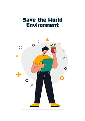 전신 남자 화분 잎 일러스트 한명 들기 성인 책 자연보호 환경 절약 환경보전 성인남자한명만 국내일러스트 AI파일 식물 1 컨셉 모션 자연 사람 보호 사회이슈 남자한명만 성인남자만 파일형식 벡터