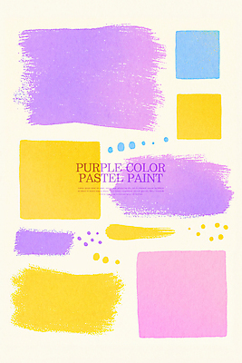 PSD 백그라운드 일러스트 수채화 사람없음 노란색 사각형 보라색 파스텔톤 국내일러스트 도형 컬러 파일형식