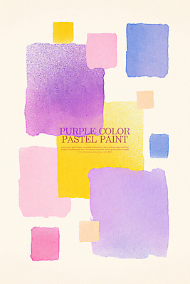 PSD 백그라운드 일러스트 수채화 사람없음 노란색 사각형 보라색 파스텔톤 국내일러스트 도형 컬러 파일형식