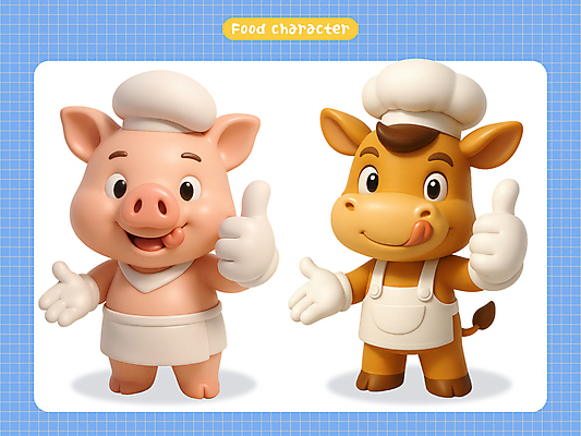 PSD 편집이미지 3D캐릭터 요리사모자 미소 사람없음 세트 3D 손들기 앞치마 조리복 음식캐릭터 돼지캐릭터 따봉 소캐릭터 입맛 편집3D 캐릭터 모자_잡화 음식 동물캐릭터 유니폼 모션 표정 요리사 최고 돼지 소 디지털합성 파일형식
