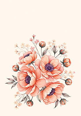 분홍색 잎 일러스트 사람없음 꽃봉오리 작약 파스텔톤 국내일러스트 AI파일 식물 꽃 컬러 파일형식 벡터