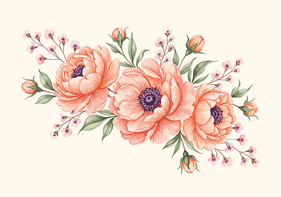 분홍색 잎 일러스트 사람없음 꽃봉오리 작약 파스텔톤 국내일러스트 AI파일 식물 꽃 컬러 파일형식 벡터