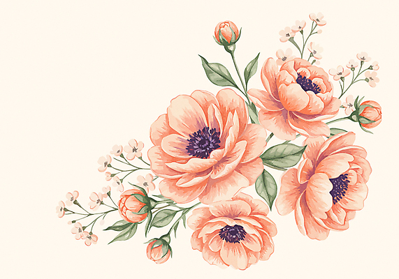 분홍색 잎 일러스트 사람없음 꽃봉오리 작약 파스텔톤 국내일러스트 AI파일 식물 꽃 컬러 파일형식 벡터