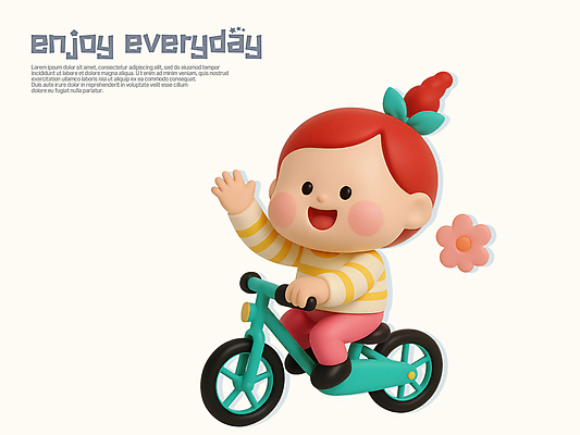 전신 PSD 편집이미지 여자 꽃 행복 어린이 3D캐릭터 한명 미소 소녀 3D 자전거 승차 손인사 소녀한명만 편집3D 식물 캐릭터 1 감정 모션 표정 사람 바이크 인사 디지털합성 여자한명만 소녀만 파일형식
