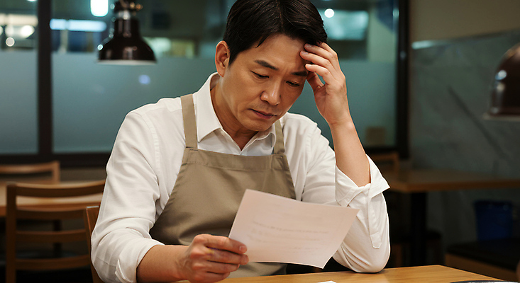 JPG 편집이미지 남자 중년 스트레스 한명 들기 앉기 상반신 상점 앞치마 고민 문서 경제불황 힘듦 의료성형뷰티 손짚기 중년남자한명만 소상공인 편집실사 머리짚기 AI인물포토 AI콘텐츠 직업 1 감정 컨셉 모션 사람 손짓 성인 경제 상인 CG 불황 남자한명만 중년남자만 파일형식 AI포토