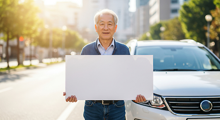 JPG 나무 편집이미지 할아버지 노년 남자 도로 자동차 한명 미소 들기 건물 팻말 운전사 도심 의료성형뷰티 노인남자한명만 카피스페이스 고령운전 편집실사 AI인물포토 AI콘텐츠 식물 직업 1 건축물 길 육상교통 교통시설 모션 프레임 표정 사람 성인 공백 운전 도시 CG 남자한명만 노인남자만 파일형식 AI포토