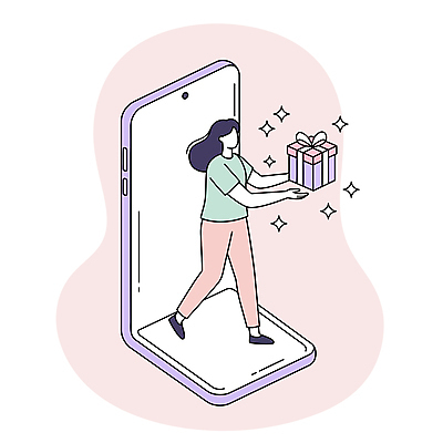 전신 여자 분홍색 일러스트 한명 들기 성인 선물상자 반짝임 스마트폰 걷기 온라인쇼핑 얼굴없음 성인여자한명만 국내일러스트 AI파일 1 컬러 모션 선물 사람 핸드폰 스마트기기 쇼핑 상자 온라인 여자한명만 성인여자만 파일형식 벡터