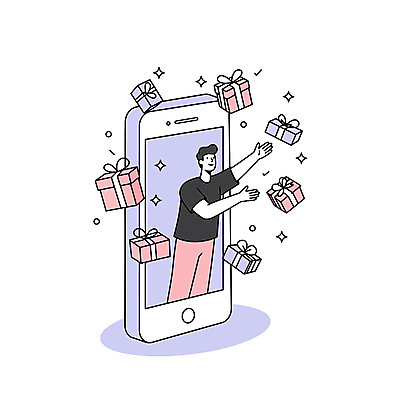 남자 분홍색 일러스트 한명 미소 성인 선물상자 반짝임 스마트폰 손들기 보라색 온라인쇼핑 성인남자한명만 국내일러스트 AI파일 1 컬러 모션 표정 선물 사람 핸드폰 스마트기기 쇼핑 상자 온라인 남자한명만 성인남자만 파일형식 벡터