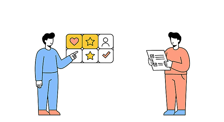 전신 남자 별 일러스트 회사 사람모양 미소 들기 성인 두명 파란색 사무실 하트 가리킴 비즈니스맨 체크표시 문서 다홍색 성인남자만 국내일러스트 AI파일 자연요소 모양 컬러 비즈니스 모션 표정 사람 손짓 직장인 확인 남자만 성인만 파일형식 벡터