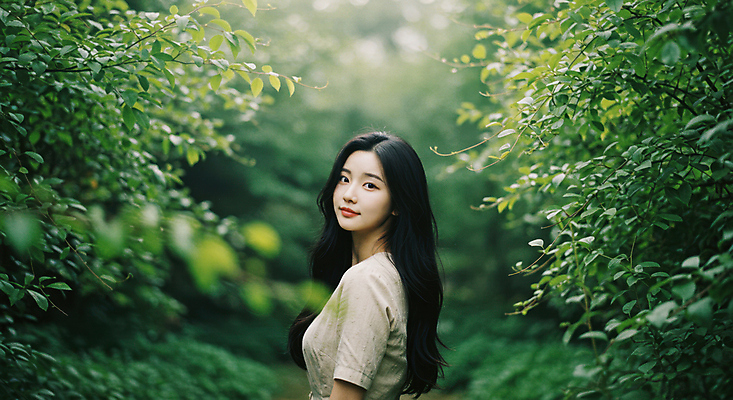 JPG 나무 편집이미지 여자 여유 자연 나뭇잎 한명 미소 상반신 성인 숲속 힐링 의료성형뷰티 성인여자한명만 편집실사 AI인물포토 AI콘텐츠 식물 1 감정 잎 표정 사람 숲 CG 생태계 여자한명만 성인여자만 파일형식 AI포토