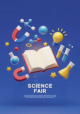 PSD 편집이미지 별 과학 전구 사람없음 책 파란색 빛 3D 펼침 원형 시험관 U자형자석 박람회 분자구조모형 이미지편집 편집3D 자연요소 도형 컬러 모션 실험기구 모형 디지털합성 자석 분자구조 파일형식