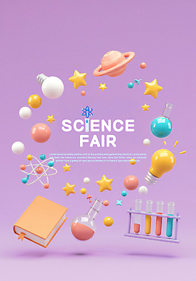 PSD 편집이미지 별 과학 전구 사람없음 책 3D 보라색 행성 원형 시험관 둥근플라스크 박람회 원자구조 이미지편집 편집3D 자연요소 도형 컬러 실험기구 우주 플라스크 디지털합성 원자 파일형식