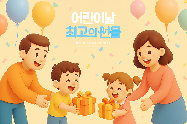 PSD 편집이미지 여자 남자 어린이 가족 웃음 들기 소녀 소년 여러명 성인 선물상자 어린이날 즐거움 꽃가루 풍선 이미지편집 기념일 감정 다수 관계 모션 표정 선물 사람 상자 가루 파일형식