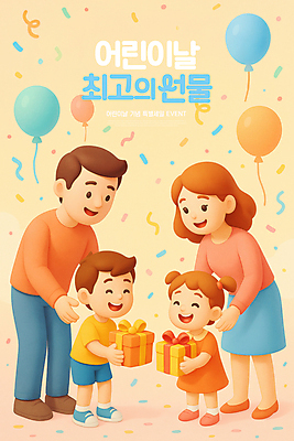 전신 PSD 편집이미지 여자 남자 어린이 가족 웃음 들기 소녀 소년 여러명 성인 선물상자 어린이날 즐거움 꽃가루 풍선 이미지편집 기념일 감정 다수 관계 모션 표정 선물 사람 상자 가루 파일형식