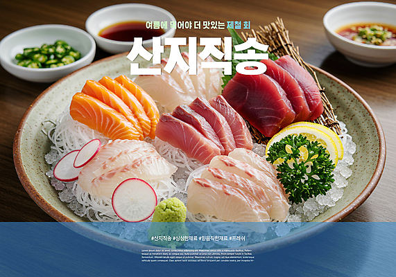 PSD 편집이미지 접시 여름음식 파슬리 사람없음 얼음 생선회 신선 고추냉이 레몬 종지 산지직송 제철음식 이미지편집 자연요소 그릇 식기 음식 채소 과일 회 양념 제철 파일형식 직송 여름_계절