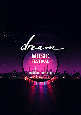 PSD 편집이미지 음악 밤하늘 사람없음 빛 축제 도시 레코드 이미지편집 하늘 문화예술 음반 야간 파일형식