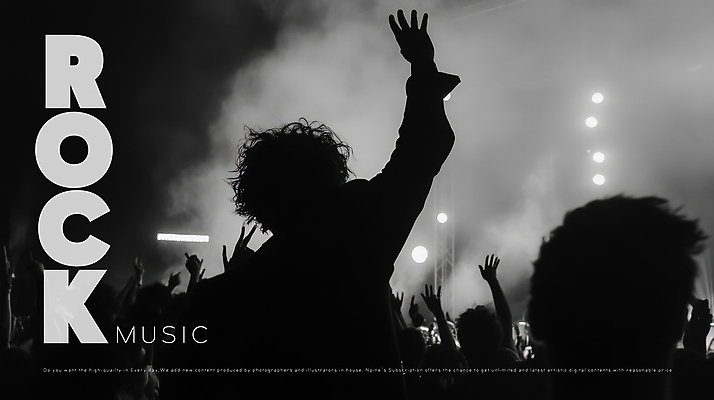 PSD 편집이미지 여자 남자 실루엣 음악 흑백 여러명 성인 손들기 검은색 공연 연기 군중 락 락스타 락페스티벌 성인만 이미지편집 컬러 다수 모션 문화예술 촬영기법 사람 이벤트 축제 로큰롤 파일형식