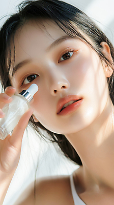 JPG 모델 편집이미지 응시 여자 얼굴 한명 미소 들기 성인 화장품 스킨케어 뷰티풀 앰플 의료성형뷰티 성인여자한명만 편집실사 AI인물포토 AI콘텐츠 1 시선 모션 표정 사람 신체부위 뷰티 CG 여자한명만 성인여자만 파일형식 AI포토