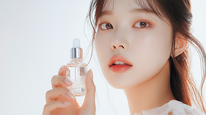 JPG 모델 편집이미지 응시 여자 얼굴 한명 미소 들기 성인 화장품 스킨케어 뷰티풀 앰플 의료성형뷰티 성인여자한명만 편집실사 AI인물포토 AI콘텐츠 1 시선 모션 표정 사람 신체부위 뷰티 CG 여자한명만 성인여자만 파일형식 AI포토