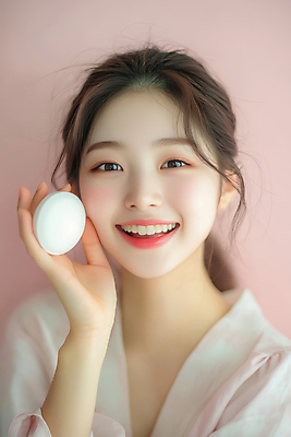 JPG 모델 편집이미지 응시 여자 얼굴 한명 미소 들기 상반신 성인 비누 스킨케어 뷰티풀 의료성형뷰티 성인여자한명만 편집실사 AI인물포토 AI콘텐츠 1 시선 모션 표정 사람 신체부위 위생용품 뷰티 CG 여자한명만 성인여자만 파일형식 AI포토