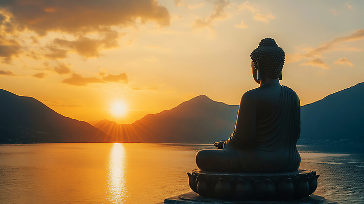 JPG 구름 편집이미지 호수 불교 하늘 산 근접촬영 사람없음 야외 햇빛 태양 평화 노을 황혼 부처님오신날 부처님상 편집실사 AI포토 AI콘텐츠 자연요소 기념일 종교 뷰포인트 컨셉 일몰 불상 CG 부처 파일형식