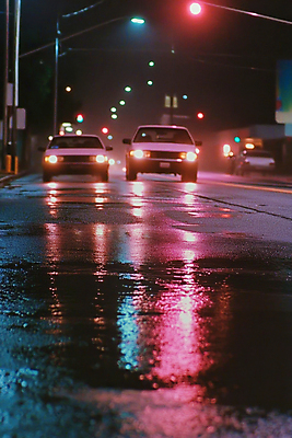 JPG 편집이미지 도로 야경 가로등 자동차 사람없음 빛 신호등 보케 네온 편집실사 AI포토 AI콘텐츠 공공시설 길 육상교통 교통시설 야간 CG 파일형식 풍경_경치