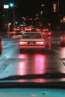 JPG 편집이미지 도로 야경 가로등 자동차 사람없음 빛 신호등 보케 네온 편집실사 AI포토 AI콘텐츠 공공시설 길 육상교통 교통시설 야간 CG 파일형식 풍경_경치