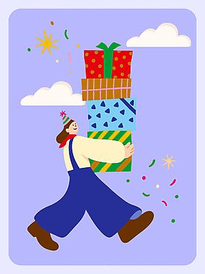 전신 구름 여자 일러스트 한명 미소 들기 이벤트 성인 선물상자 반짝임 쇼핑 세일 쌓기 걷기 보라색 고깔모자 즐거움 꽃가루 성인여자한명만 국내일러스트 AI파일 자연요소 모자_잡화 1 감정 컬러 모션 표정 선물 사람 상자 가루 여자한명만 성인여자만 파일형식 벡터