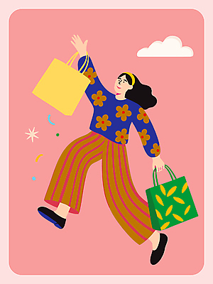 전신 여자 분홍색 일러스트 한명 미소 들기 이벤트 성인 쇼핑 쇼핑백 세일 걷기 머리띠 즐거움 꽃가루 성인여자한명만 국내일러스트 AI파일 1 감정 컬러 가방 장신구 모션 표정 사람 가루 여자한명만 성인여자만 파일형식 벡터