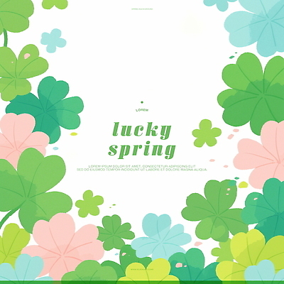 PSD 일러스트 자연 프레임 사람없음 초록색 봄 행운 클로버 프레임일러스트 국내일러스트 계절 컬러 컨셉 생태계 파일형식