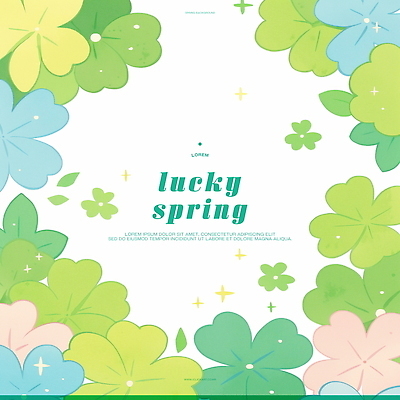 PSD 일러스트 자연 프레임 사람없음 초록색 봄 행운 클로버 식물패턴 프레임일러스트 국내일러스트 계절 컬러 컨셉 패턴 생태계 파일형식