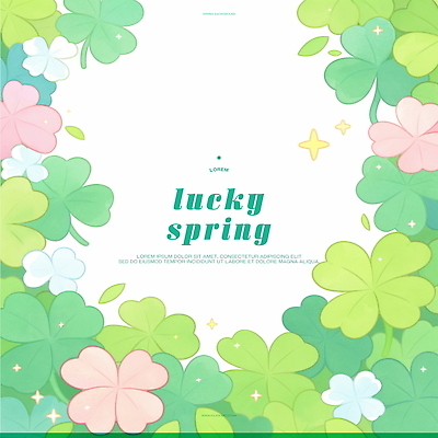 PSD 포스터 분홍색 일러스트 자연 프레임 사람없음 초록색 봄 행운 클로버 프레임일러스트 국내일러스트 계절 컬러 컨셉 생태계 파일형식