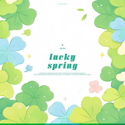PSD 일러스트 자연 프레임 사람없음 초록색 봄 행운 클로버 프레임일러스트 국내일러스트 계절 컬러 컨셉 생태계 파일형식
