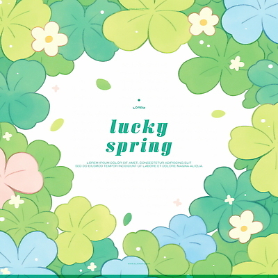 PSD 꽃 일러스트 자연 프레임 사람없음 초록색 봄 행운 클로버 프레임일러스트 봄배경 국내일러스트 카드프레임 식물 계절 컬러 백그라운드 컨셉 생태계 파일형식