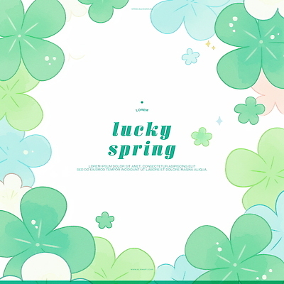 PSD 일러스트 자연 프레임 사람없음 초록색 봄 행운 클로버 프레임일러스트 국내일러스트 계절 컬러 컨셉 생태계 파일형식
