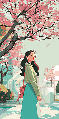 JPG 응시 여자 여유 일러스트 서울 한국 따뜻함 한명 풍경 성인 옆모습 고요 봄 산책 벚꽃 도시 감성 꽃길 연분홍색 성인여자한명만 전경 국내일러스트 AI일러스트 AI콘텐츠 1 시선 계절 꽃 감정 아시아 길 뷰포인트 분홍색 컨셉 휴식 사람 여자한명만 성인여자만 파일형식 탑뷰