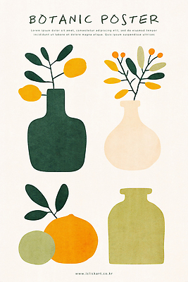 PSD 식물 열매 포스터 화분 과일 일러스트 추상 사람없음 꽃병 보테니컬아트 자연추상 국내일러스트 꽃 무늬 파일형식