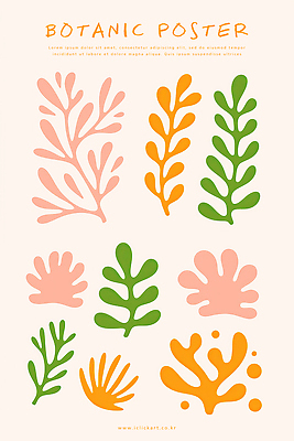 PSD 식물 포스터 분홍색 일러스트 추상 사람없음 산호 보테니컬아트 자연추상 국내일러스트 컬러 무늬 자포동물 파일형식