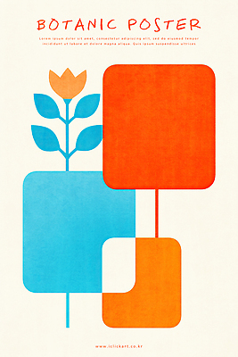 PSD 꽃 포스터 일러스트 추상 사람없음 사각형 겹침 보테니컬아트 자연추상 국내일러스트 도형 식물 무늬 파일형식