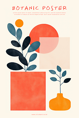 PSD 식물 포스터 화분 일러스트 추상 사람없음 사각형 원형 겹침 보테니컬아트 자연추상 국내일러스트 도형 무늬 파일형식