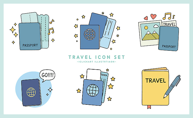 아이콘 여행 하늘색 말풍선 음표 사람없음 반짝임 세트 펜 하트 기록 일기 항공권 여권 폴라로이드사진 go 여권케이스 2D아이콘 AI파일 모양 기호 음악 모션 파란색 필기구 티켓 폴라로이드 파일형식 벡터