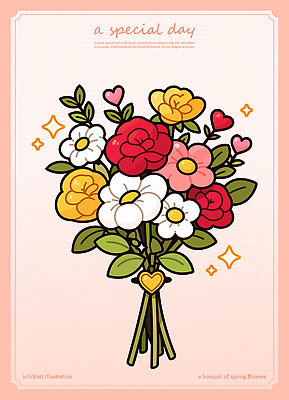 기념일 분홍색 꽃다발 일러스트 사람없음 반짝임 하트 국내일러스트 AI파일 모양 꽃 컬러 모션 이벤트 파일형식 벡터