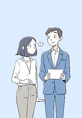 여자 남자 하늘색 말풍선 일러스트 대화 미소 들기 정장 성인 두명 태블릿 물음표 비즈니스맨 비즈니스우먼 성인만 국내일러스트 AI파일 기호 옷 비즈니스 모션 표정 말하기 사람 파란색 전자제품 스마트기기 직장인 파일형식 벡터