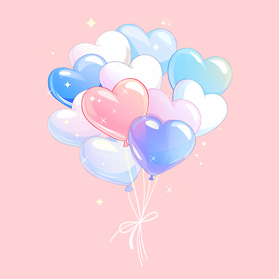PSD 리본 분홍색 일러스트 선물 이벤트 사람없음 장식 반짝임 로맨틱 하트풍선 국내일러스트 컬러 컨셉 모션 하트 풍선 파일형식