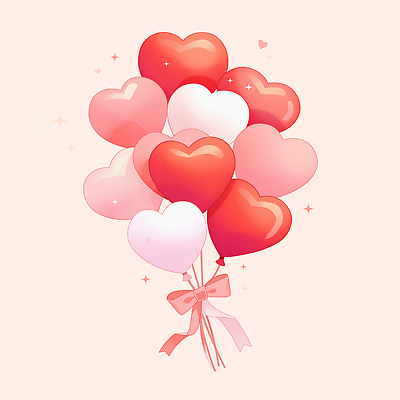 PSD 리본 분홍색 일러스트 선물 이벤트 사람없음 장식 반짝임 로맨틱 하트풍선 국내일러스트 컬러 컨셉 모션 하트 풍선 파일형식