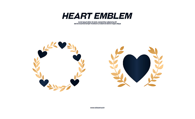 아이콘 프레임 사람없음 세트 금색 하트 심볼 심볼아이콘 월계수 2D아이콘 AI파일 모양 컬러 파일형식 벡터