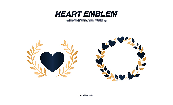 아이콘 프레임 사람없음 세트 금색 하트 심볼 심볼아이콘 월계수 2D아이콘 AI파일 모양 컬러 파일형식 벡터